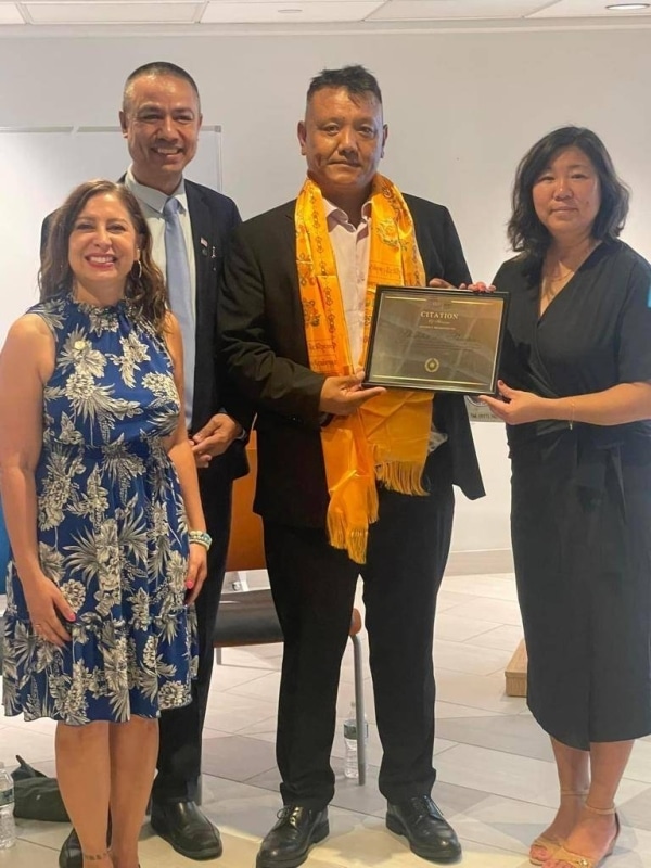Lhakpa Rinji Honored with a Bravery Medal and Hero Award in New York